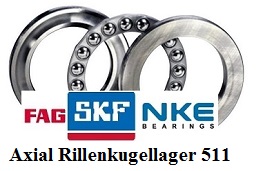 Axial-Rillenkugellager 511