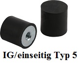 Gummi Metall Puffer IG einseitig
