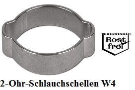 2-Ohr Schlauchklemmen Edelstahl