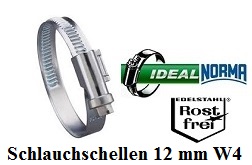 Schlauchschellen Edelstahl 12 mm