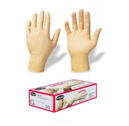 Einweg Handschuhe Latex gepudert Gr. M (8)