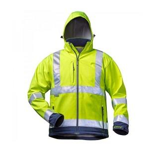 Warnschutz Softshell Jacke mit Kapuze