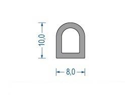 Silikon-Hohlkammerprofil 10x8 mm grau (50 m)
