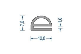 Silikon-Hohlkammerprofil 7x10x1 mm grau (25 m)