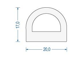 Silikon-Hohlkammerprofil 17x20 mm (25 m)