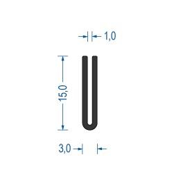 Gummi U-Profil / Fassungsprofil EPDM (VE 100 m)
