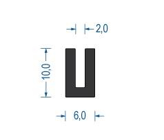 Gummi U-Profil - Fassungsprofil EPDM (100 m)