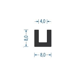 Gummi U-Profil / Fassungsprofil EPDM (VE 100 m)
