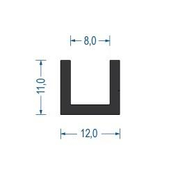 Gummi U-Profil / Fassungsprofil EPDM (VE 50 m)