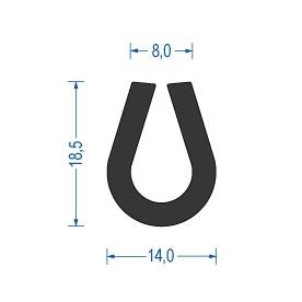 Gummi U-Profil / Fassungsprofil EPDM (VE 50 m)