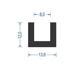 Gummi U-Profil / Fassungsprofil CR (VE 40 m)