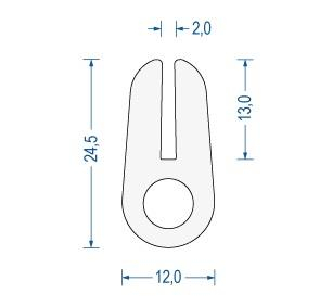 Silikon U-Profil 24,5x12x13 mm transluzent (25 m)
