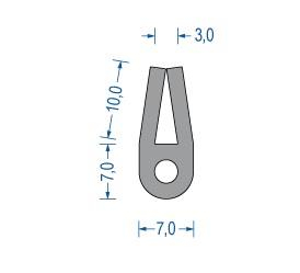 Silikon U-Profil 10x7x3 mm grau (25 m)