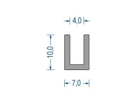 Silikon U-Profil 10x7x4 mm grau (50 m)