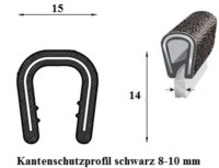 Kantenschutzprofil 8-10 mm schwarz (100 m)