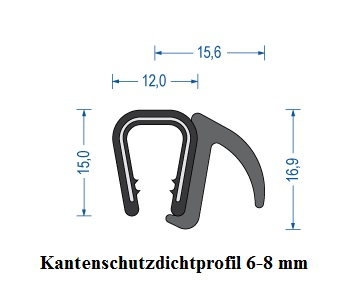 Kantenschutzdichtprofil 6-8 mm schwarz (50 m)