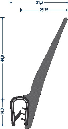 Kantenschutzdichtprofil 2,5-4 mm schwarz (25 m)
