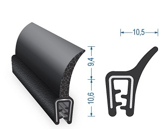 Kantenschutzdichtprofil 1-3 mm schwarz (50 m)