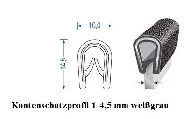 Kantenschutzprofil 1-4,5 mm weigrau