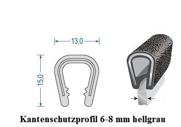 Kantenschutzprofil 6-8 mm hellgrau (100 m)