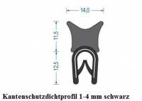 Kantenschutzdichtprofil 1-4 mm schwarz (50 m)
