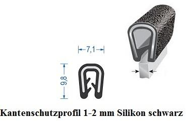 Kantenschutzprofil 1-2 mm Silikon schwarz (100 m)