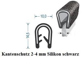 Kantenschutz 2-4 mm Silikon schwarz (100 m)