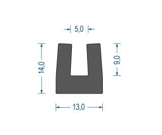 Moosgummi U-Profil schwarz EPDM (50 m)