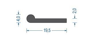 Moosgummi Fahnenprofil schwarz (VE 100 m)