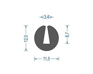 Moosgummi U-Profil schwarz EPDM (50 m)