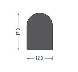 Moosgummi Halbrundprofil Schwarz (50 m)