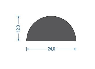 Moosgummi Halbrundprofil Schwarz (50 m)