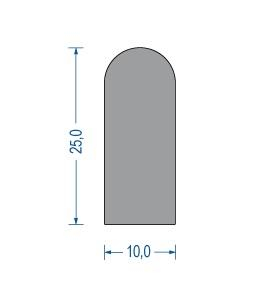 Moosgummi Halbrundprofil Grau (25 m)