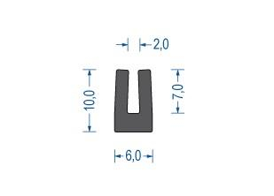Moosgummi U-Profil schwarz EPDM (100 m)