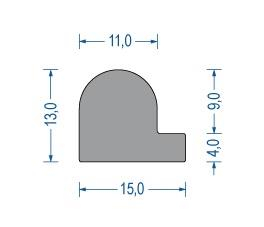 Moosgummi Zargenprofil grau (50 m)