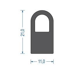 Moosgummi Halbrundprofil Schwarz (50 m)