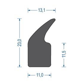 Moosgummi Zargenprofil schwarz (50 m)