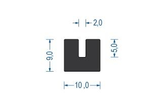 Moosgummi U-Profil schwarz EPDM (50 m)