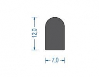 Moosgummi Halbrundprofil Schwarz (100 m)