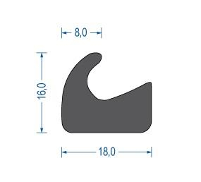 Moosgummi Zargenprofil schwarz (25 m)
