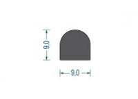 Moosgummi Halbrundprofil Schwarz (100 m)