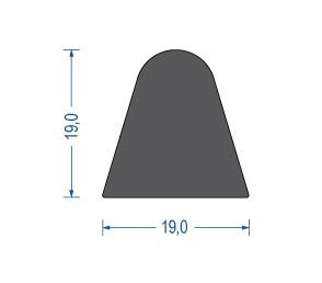 Moosgummi Halbrundprofil Schwarz (25 m)