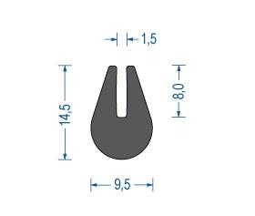Moosgummi U-Profil schwarz EPDM (50 m)