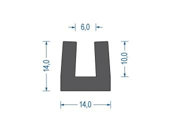 Moosgummi U-Profil schwarz EPDM (50 m)