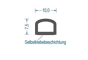 Moosgummi Halbrundprofil Schwarz (150 m) SK