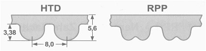 GATES Neoprene-Synchronriemen HTD-800-8M-50