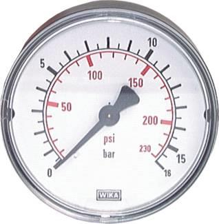 Manometer 0-10 bar Anschlu hinten 1/4