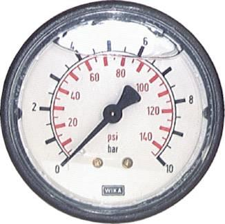 Glyzerin-Manometer waagerecht 63 mm 0-6 bar