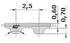 Zahnflachriemen 6T2,5 Meterware Lnge 5 m