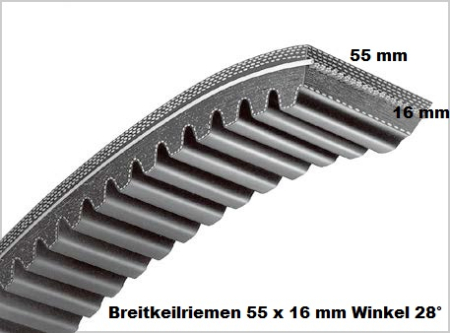 Breitkeilriemen 55x16x2500 mm